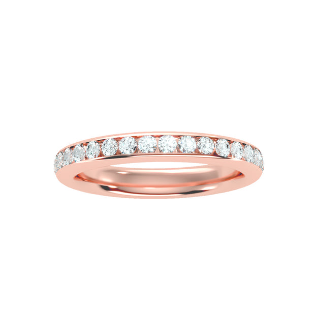 0.96 Carat Diamond 14K Rose Gold Eternity Ring - Fashion Strada