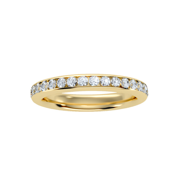 0.96 Carat Diamond 14K Yellow Gold Eternity Ring - Fashion Strada