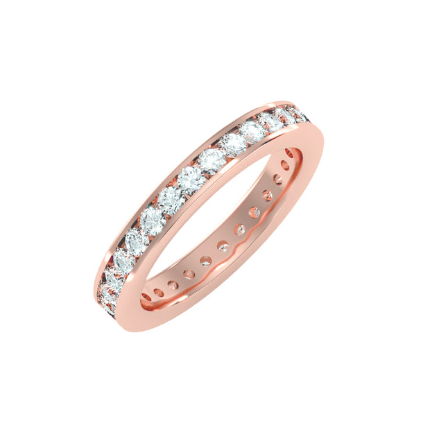 1.20 Carat Diamond 14K Rose Gold Eternity Ring - Fashion Strada