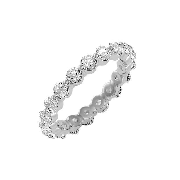 2.01 Carat Diamond 14K White Gold Eternity Ring - Fashion Strada