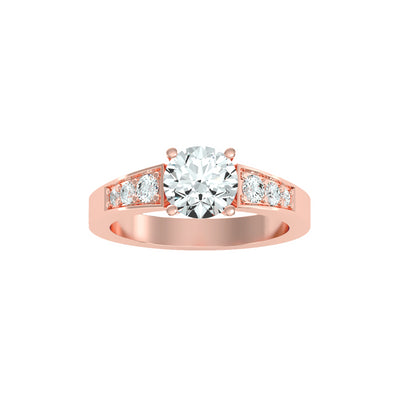 1.13 Carat Diamond 14K Rose Gold Engagement Ring - Fashion Strada