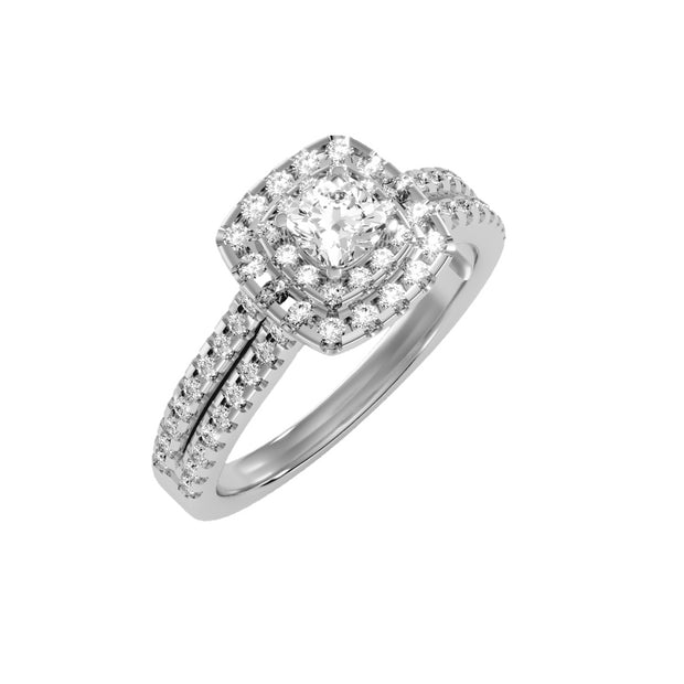 0.95 Carat Diamond 14K White Gold Engagement Ring - Fashion Strada