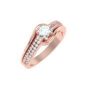 0.74 Carat Diamond 14K Rose Gold Engagement Ring - Fashion Strada