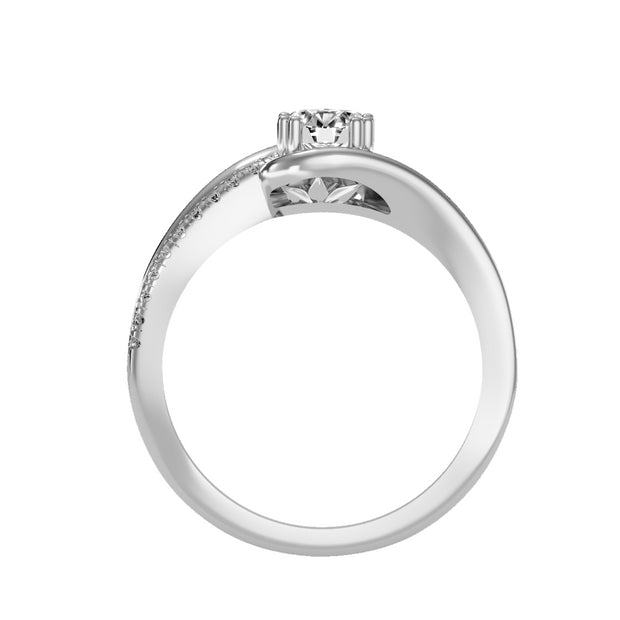 0.74 Carat Diamond 14K White Gold Engagement Ring - Fashion Strada