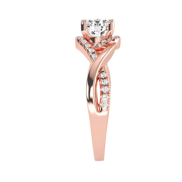 1.00 Carat Diamond 14K Rose Gold Engagement Ring - Fashion Strada