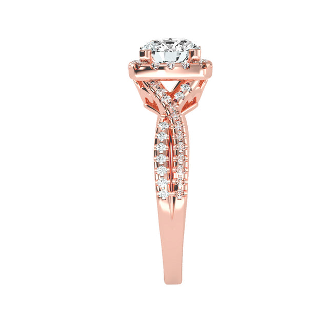 1.35 Carat Diamond 14K Rose Gold Engagement Ring - Fashion Strada