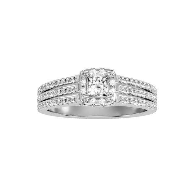0.66 Carat Diamond 14K White Gold Engagement Ring - Fashion Strada