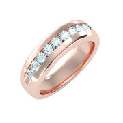 1.01 Carat Diamond 14K Rose Gold Mens Wedding Band - Fashion Strada