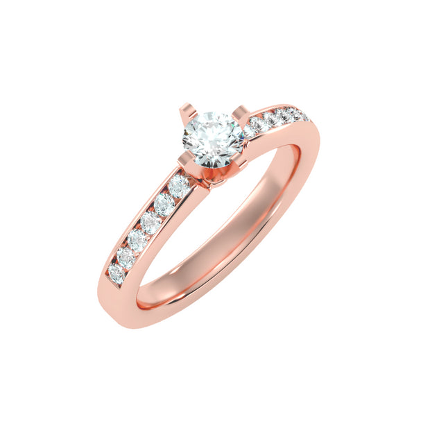 0.79 Carat Diamond 14K Rose Gold Engagement Ring - Fashion Strada