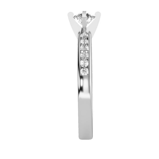 0.79 Carat Diamond 14K White Gold Engagement Ring - Fashion Strada