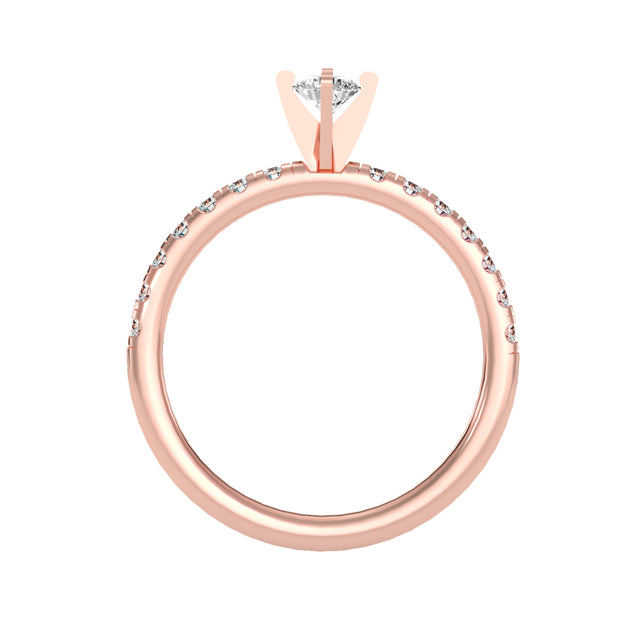 0.56 Carat Diamond 14K Rose Gold Engagement Ring - Fashion Strada