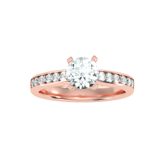 1.44 Carat Diamond 14K Rose Gold Engagement Ring - Fashion Strada