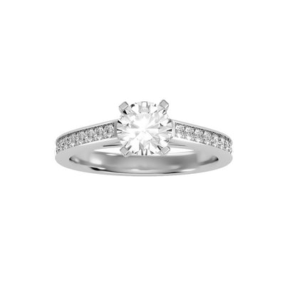 1.41 Carat Diamond 14K White Gold Engagement Ring - Fashion Strada