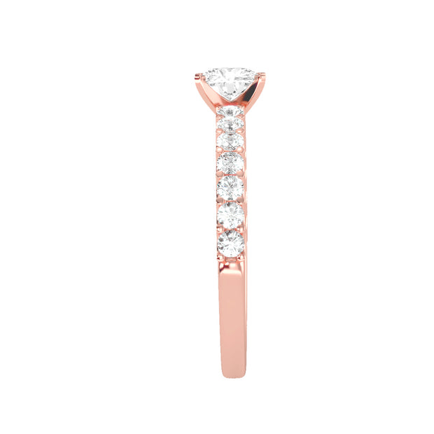1.08 Carat Diamond 14K Rose Gold Engagement Ring - Fashion Strada