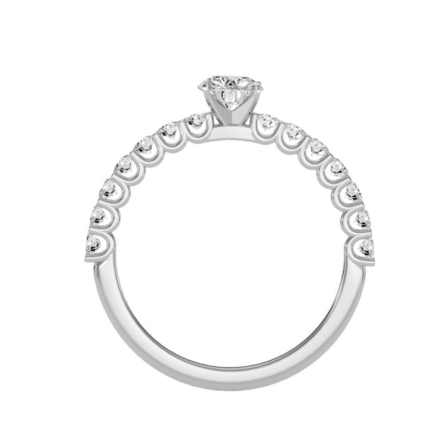 1.08 Carat Diamond 14K White Gold Engagement Ring - Fashion Strada