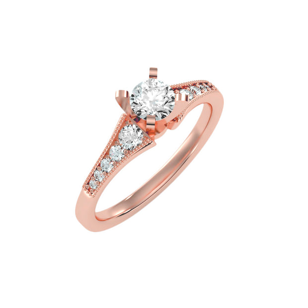1.48 Carat Diamond 14K Rose Gold Engagement Ring - Fashion Strada