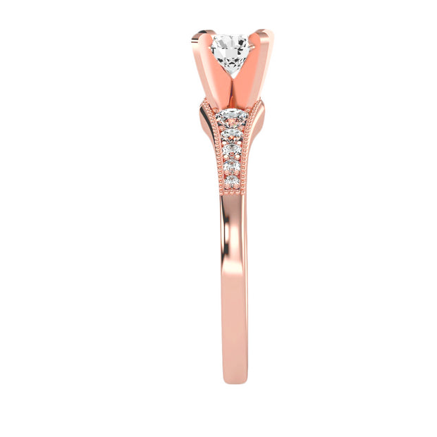 1.48 Carat Diamond 14K Rose Gold Engagement Ring - Fashion Strada