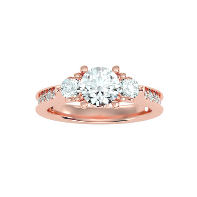 2.01 Carat Diamond 14K Rose Gold Engagement Ring - Fashion Strada