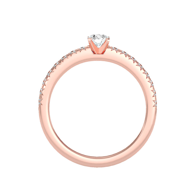 0.55 Carat Diamond 14K Rose Gold Engagement Ring - Fashion Strada