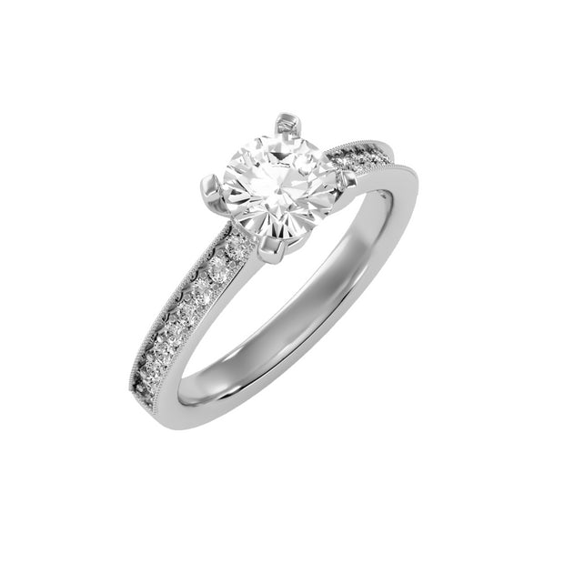1.10 Carat Diamond 14K White Gold Engagement Ring - Fashion Strada