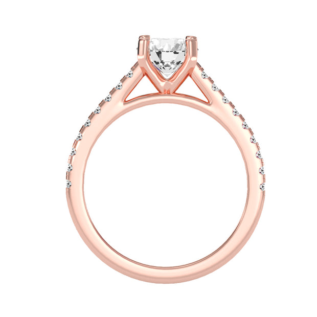1.36 Carat Diamond 14K Rose Gold Engagement Ring - Fashion Strada