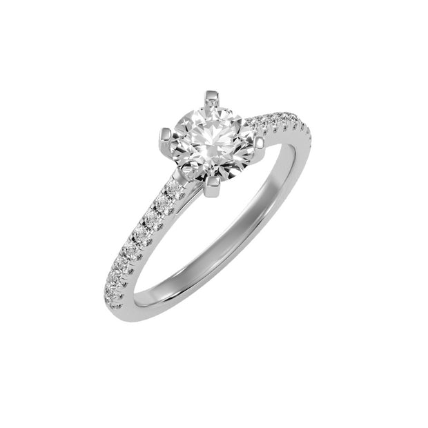 1.36 Carat Diamond 14K White Gold Engagement Ring - Fashion Strada