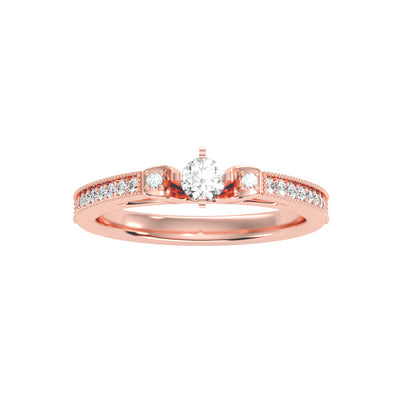 0.40 Carat Diamond 14K Rose Gold Engagement Ring - Fashion Strada