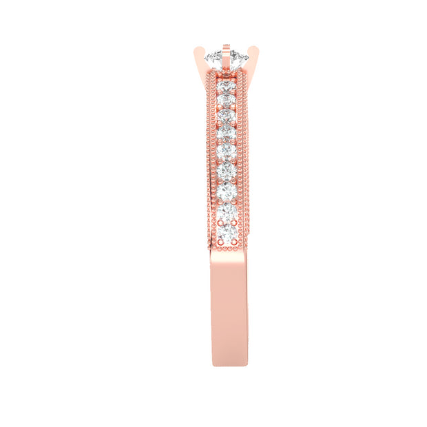 0.48 Carat Diamond 14K Rose Gold Engagement Ring - Fashion Strada
