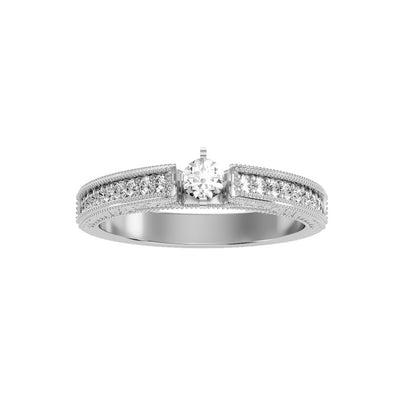 0.48 Carat Diamond 14K White Gold Engagement Ring - Fashion Strada