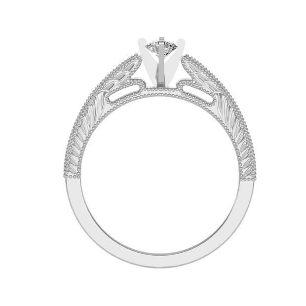 0.48 Carat Diamond 14K White Gold Engagement Ring - Fashion Strada