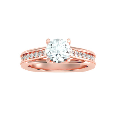 1.76 Carat Diamond 14K Rose Gold Engagement Ring - Fashion Strada