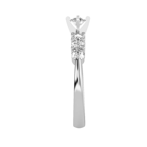 0.80 Carat Diamond 14K White Gold Engagement Ring - Fashion Strada