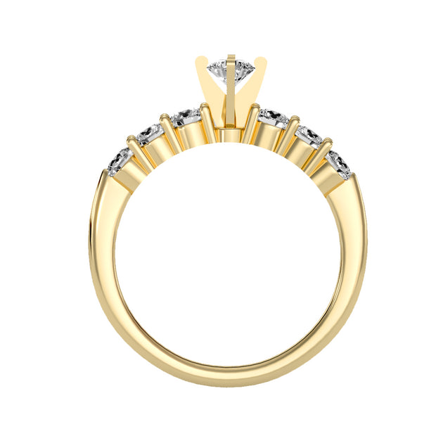 0.80 Carat Diamond 14K Yellow Gold Engagement Ring - Fashion Strada