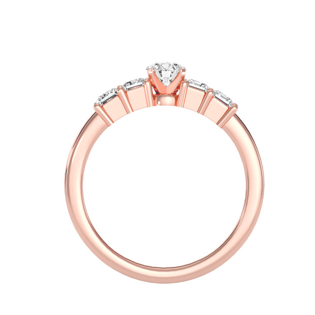 0.82 Carat Diamond 14K Rose Gold Engagement Ring - Fashion Strada