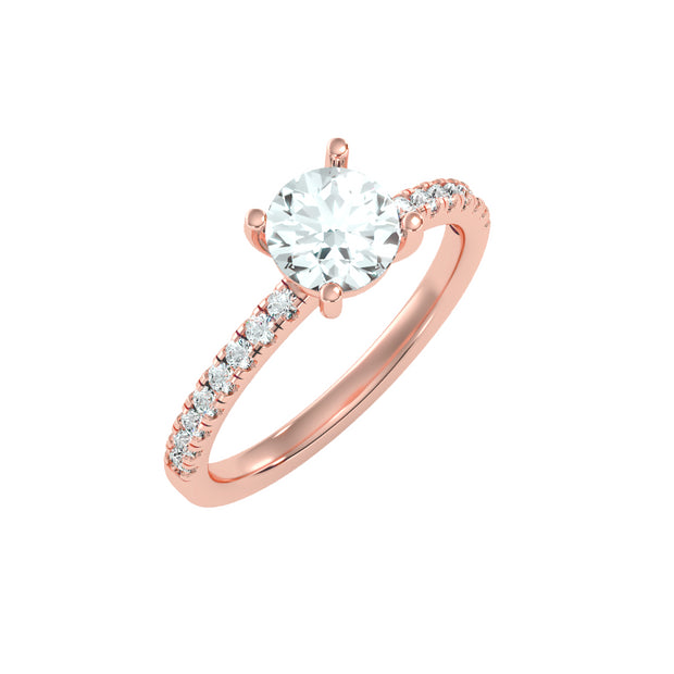 1.42 Carat Diamond 14K Rose Gold Engagement Ring - Fashion Strada