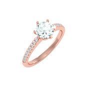 1.47 Carat Diamond 14K Rose Gold Engagement Ring - Fashion Strada