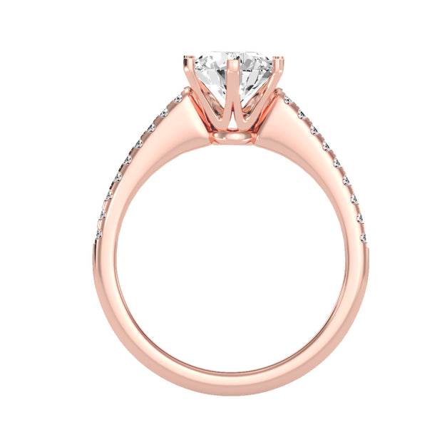 1.47 Carat Diamond 14K Rose Gold Engagement Ring - Fashion Strada
