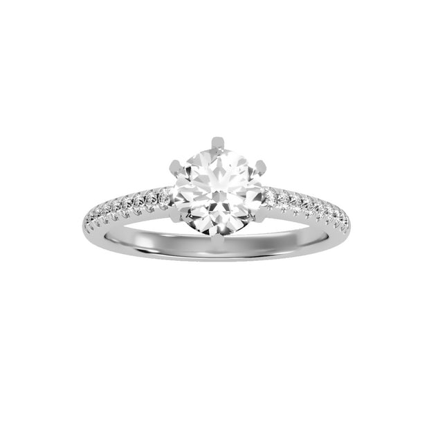 1.47 Carat Diamond 14K White Gold Engagement Ring - Fashion Strada
