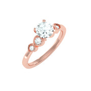 1.21 Carat Diamond 14K Rose Gold Engagement Ring - Fashion Strada