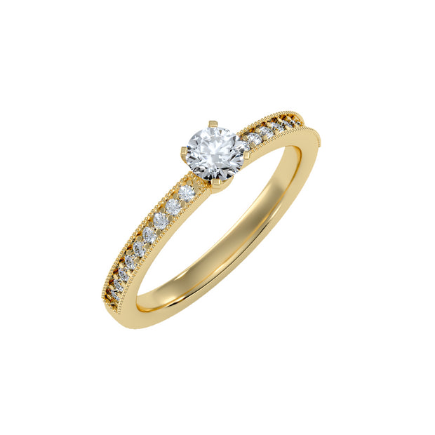 0.55 Carat Diamond 14K Yellow Gold Engagement Ring - Fashion Strada