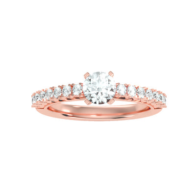 1.12 Carat Diamond 14K Rose Gold Engagement Ring - Fashion Strada