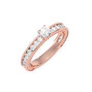 0.96 Carat Diamond 14K Rose Gold Engagement Ring - Fashion Strada