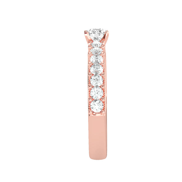 1.04 Carat Diamond 14K Rose Gold Engagement Ring - Fashion Strada
