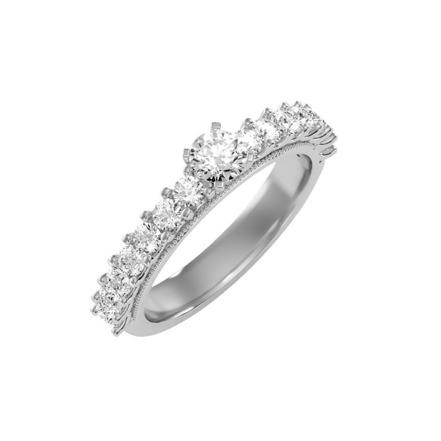 1.04 Carat Diamond 14K White Gold Engagement Ring - Fashion Strada