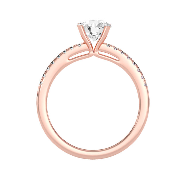 1.24 Carat Diamond 14K Rose Gold Engagement Ring - Fashion Strada