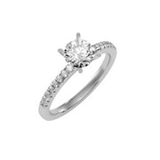 1.24 Carat Diamond 14K White Gold Engagement Ring - Fashion Strada