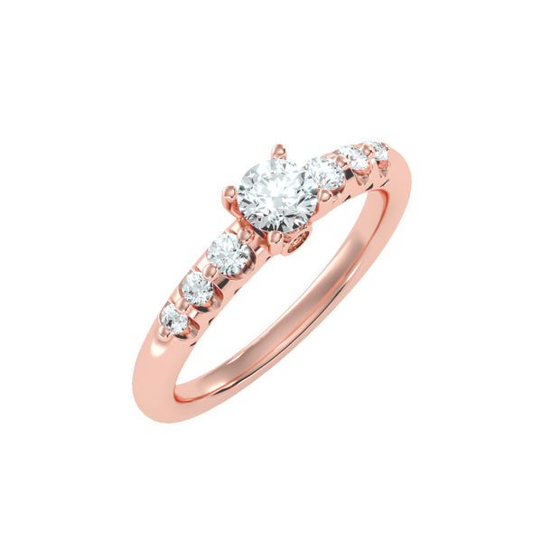 0.75 Carat Diamond 14K Rose Gold Engagement Ring - Fashion Strada