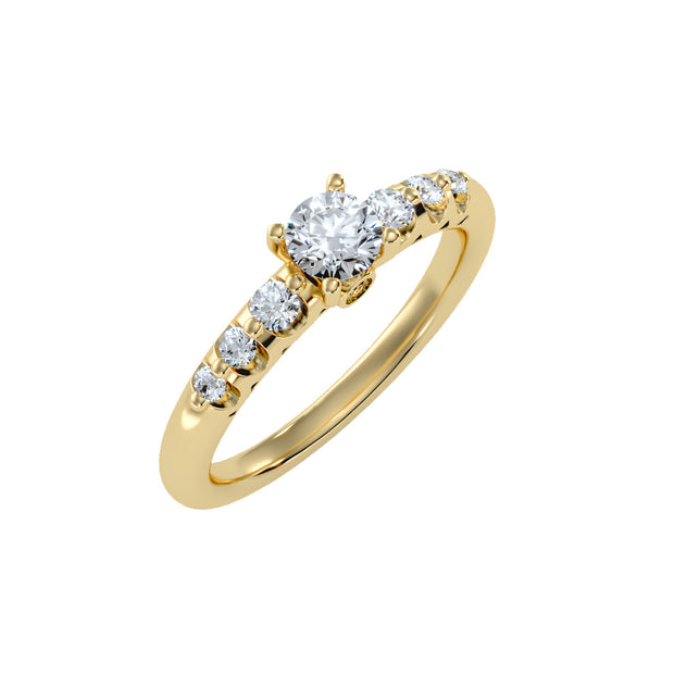 0.75 Carat Diamond 14K Yellow Gold Engagement Ring - Fashion Strada