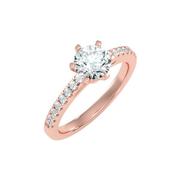 1.42 Carat Diamond 14K Rose Gold Engagement Ring - Fashion Strada