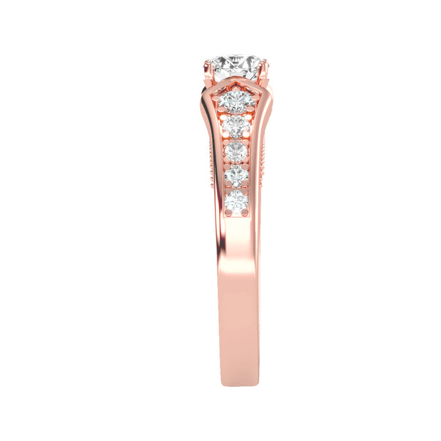 0.92 Carat Diamond 14K Rose Gold Engagement Ring - Fashion Strada